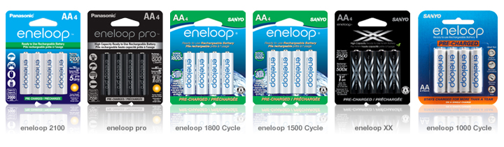  4 Pack AAA Panasonic Eneloop 4th Generation NiMH Pre-Charged  Rechargeable 2100 Cycles Batteries + Free Battery Holder : Health &  Household