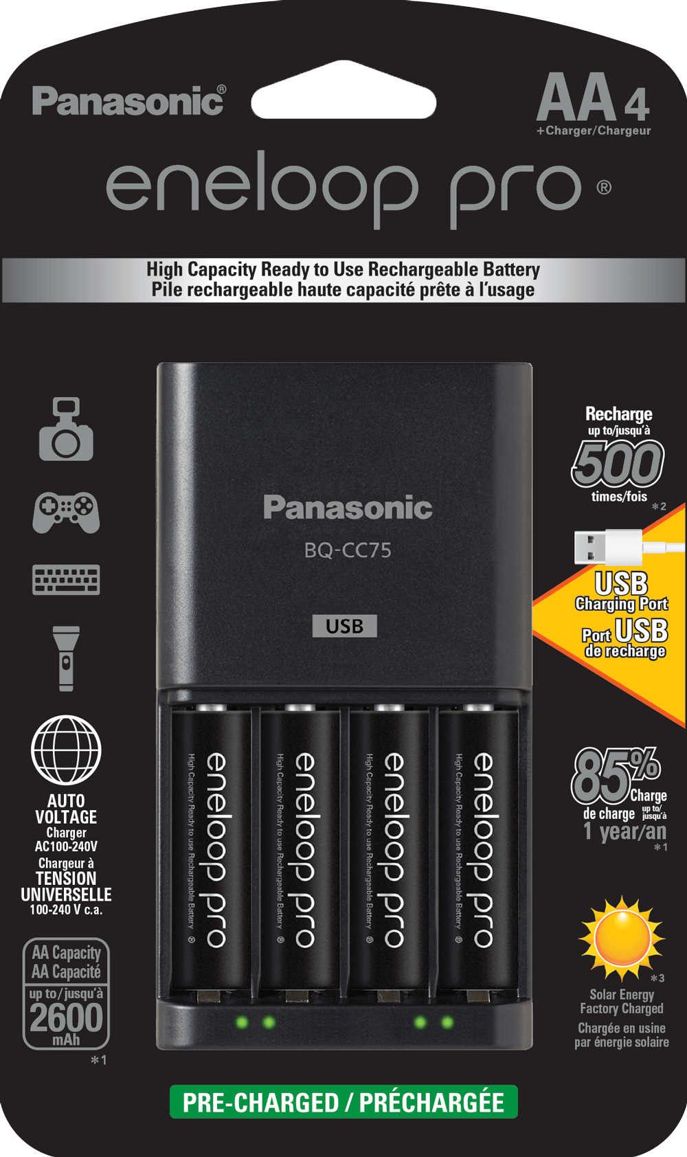 Panasonic eneloop pro AA 4 pack + charger